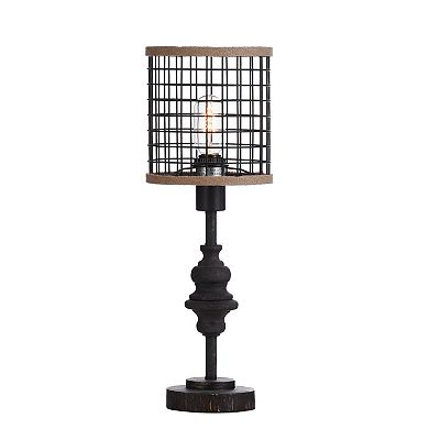 Cage Black Finish Table Lamp