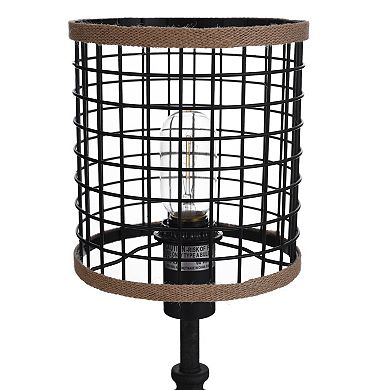 Cage Black Finish Table Lamp