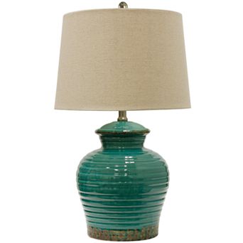 Turquoise Finish Ceramic Table Lamp