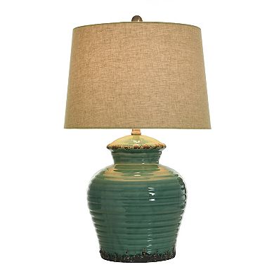 Turquoise Finish Ceramic Table Lamp