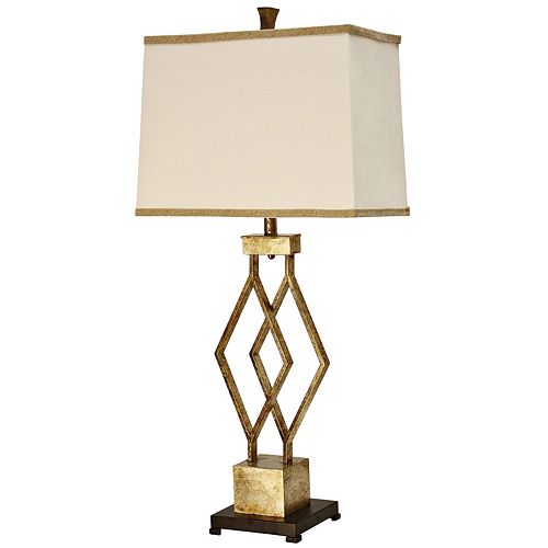 Geometric Vintage Gold Finish Table Lamp