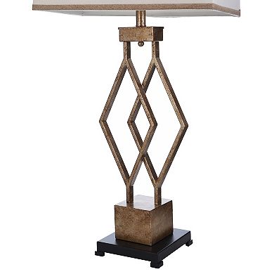 Geometric Vintage Gold Finish Table Lamp