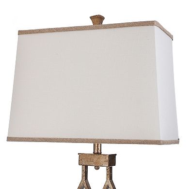 Geometric Vintage Gold Finish Table Lamp