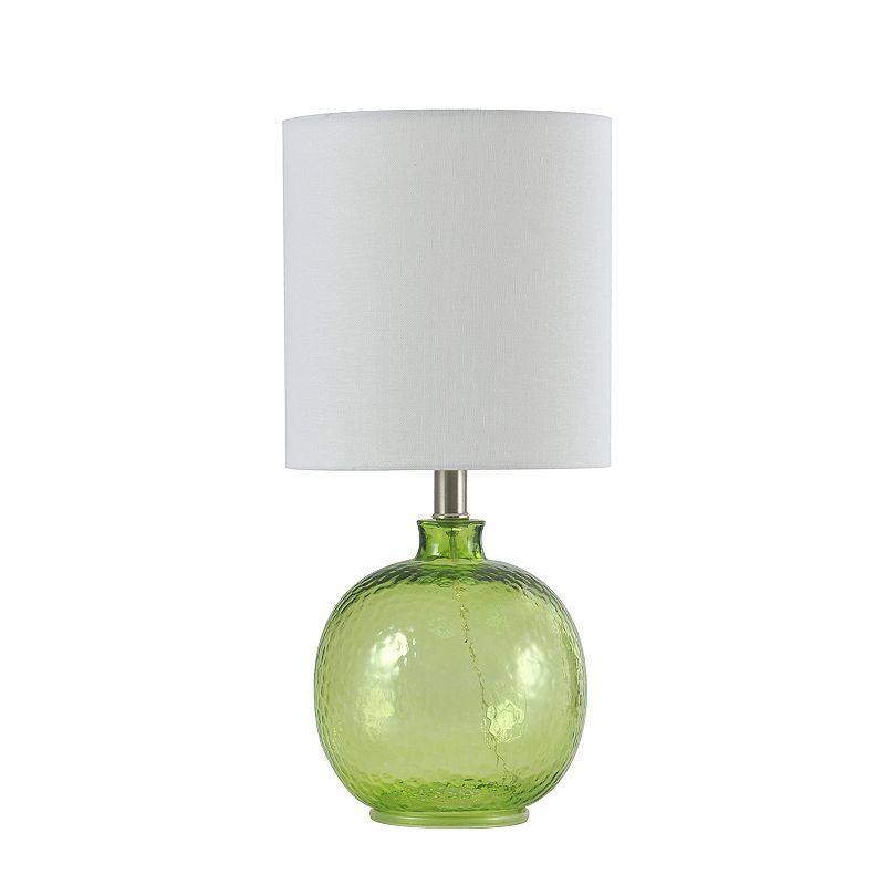 Glass Table Lamp Green - StyleCraft: Modern Linen Shade, Adjustable Head Tilt, UL Listed, E26 Socket