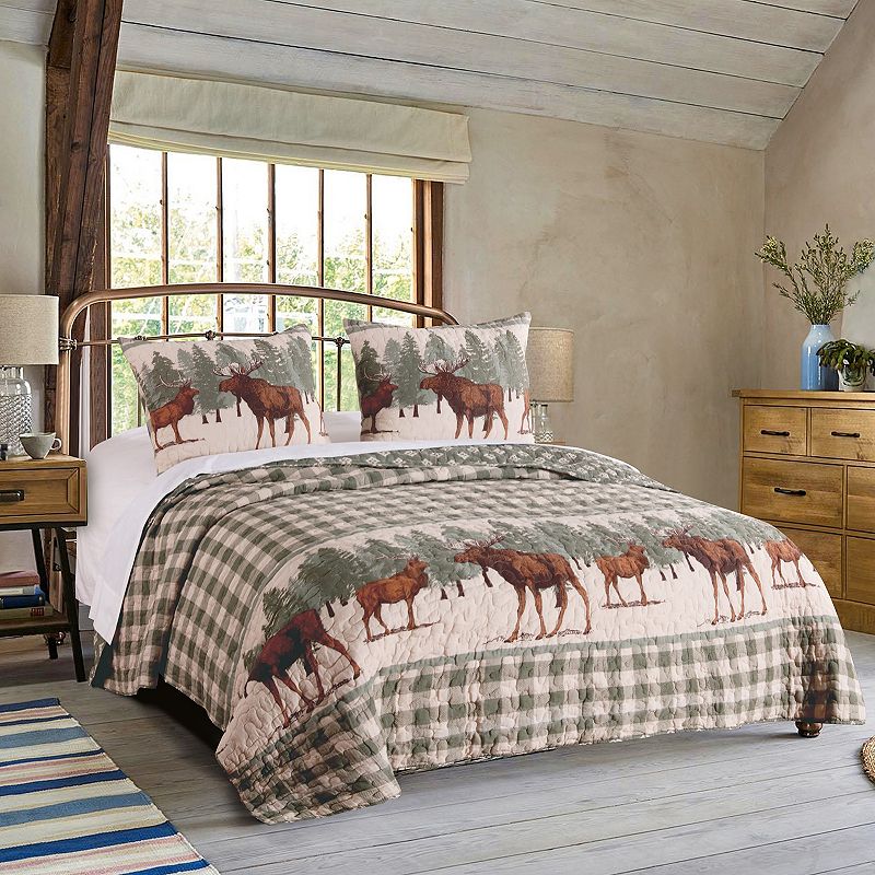 Greenland Home Moose Creek Quilt Set, Multicolor, Twin