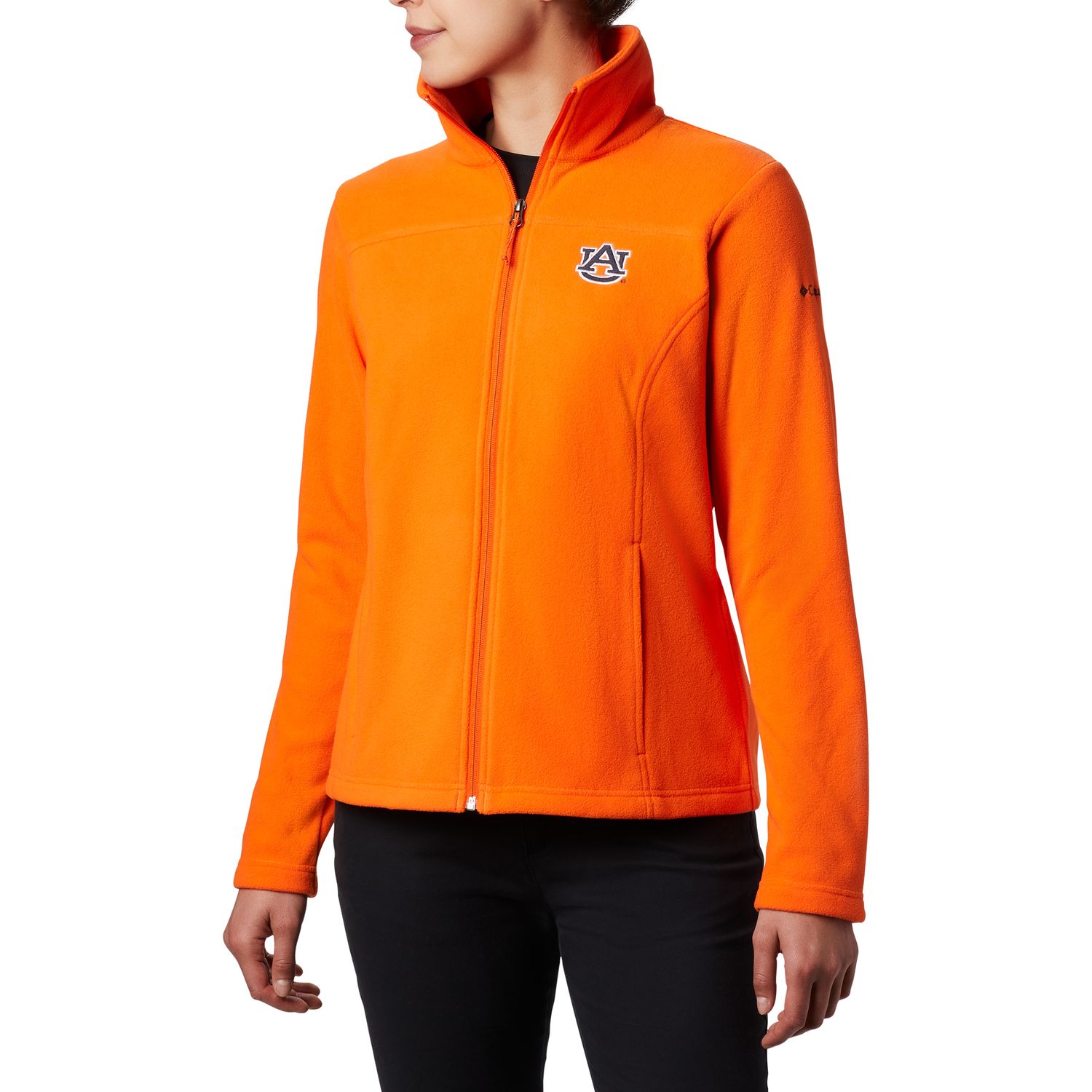 orange columbia fleece jacket