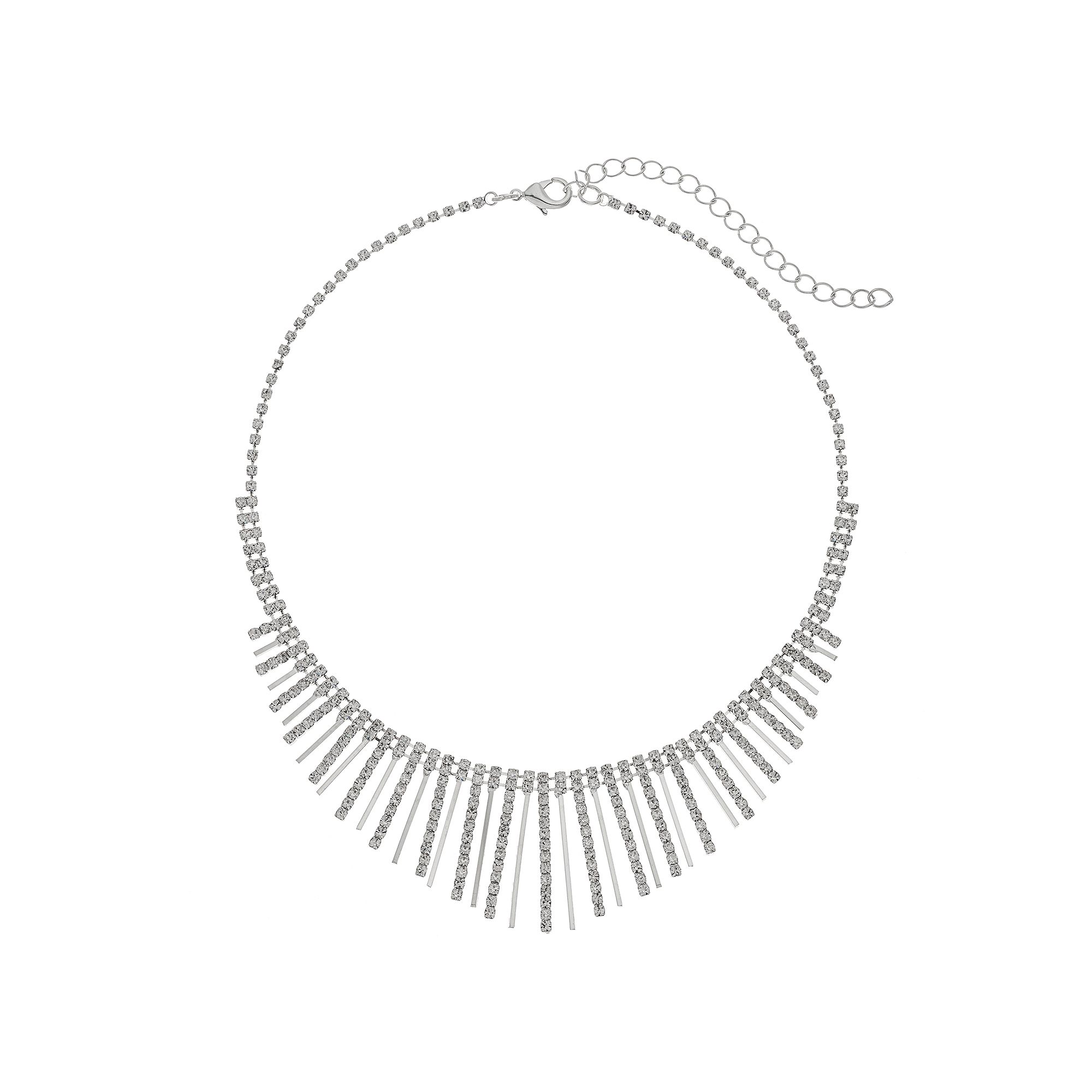 Vieste Stick Bib Necklace, Womens, Silver Tone