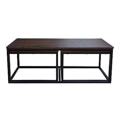 Alaterre Furniture Arcadia Acacia Wood Coffee Table with 2 Nesting Tables