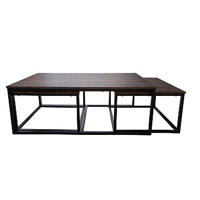 Alaterre Furniture Arcadia Acacia Wood Coffee Table with 2 Nesting Tables