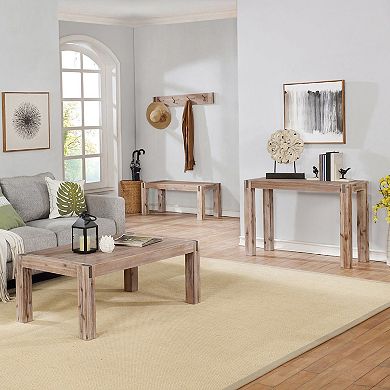 Alaterre Furniture Woodstock Acacia Wood Media Console Table