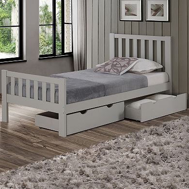 Alaterre Furniture Aurora Twin Bed with Storage Drawers