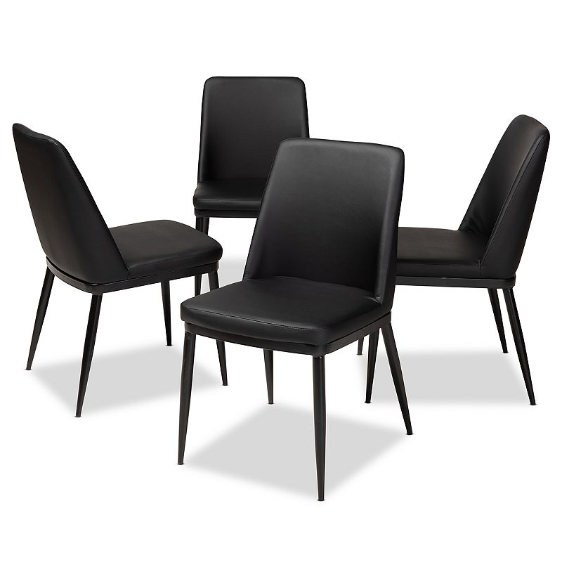 Baxton Studio Darcell 4-pc. Dining Chair Set, Black