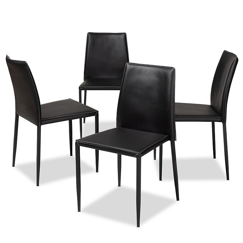 Baxton Studio Pascha Espresso 4-pc. Dining Chair Set, Black