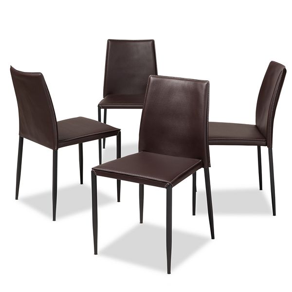 Baxton Studio Pascha Espresso 4 Pc, Espresso Dining Chairs Set Of 4