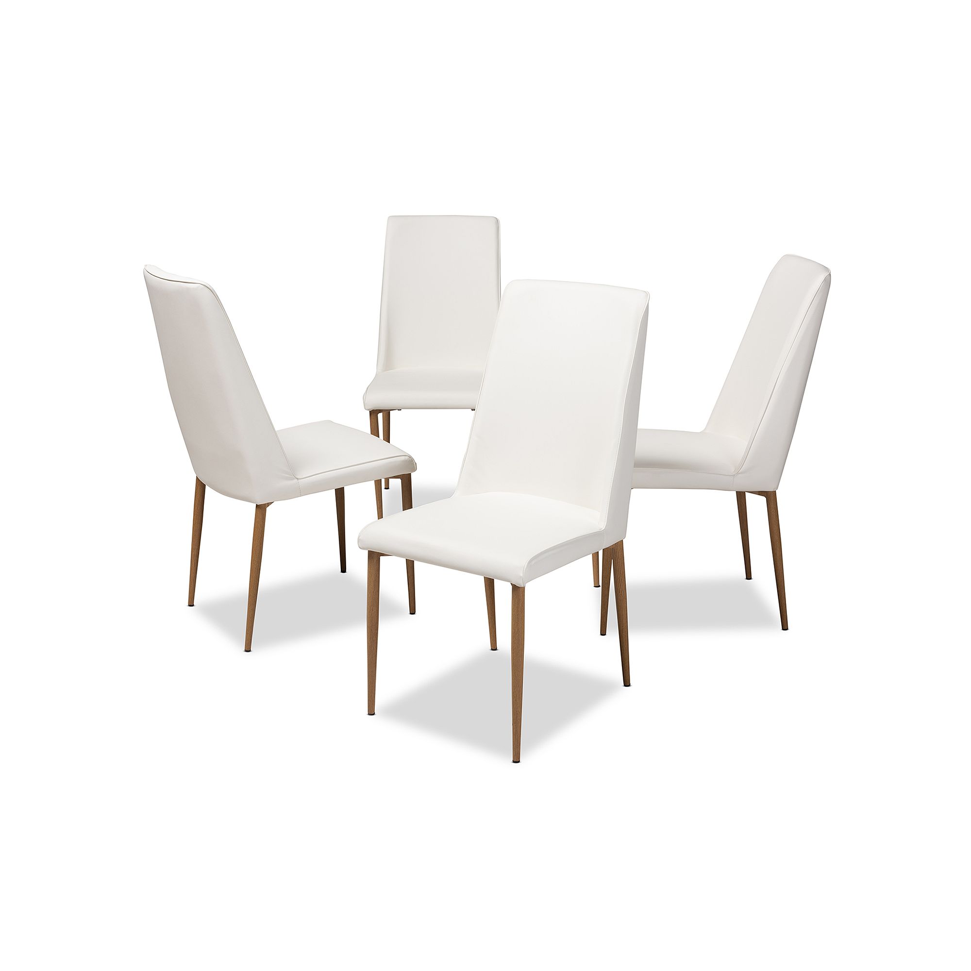 Baxton Studio Chandelle Dining Chair 4-piece Set, White