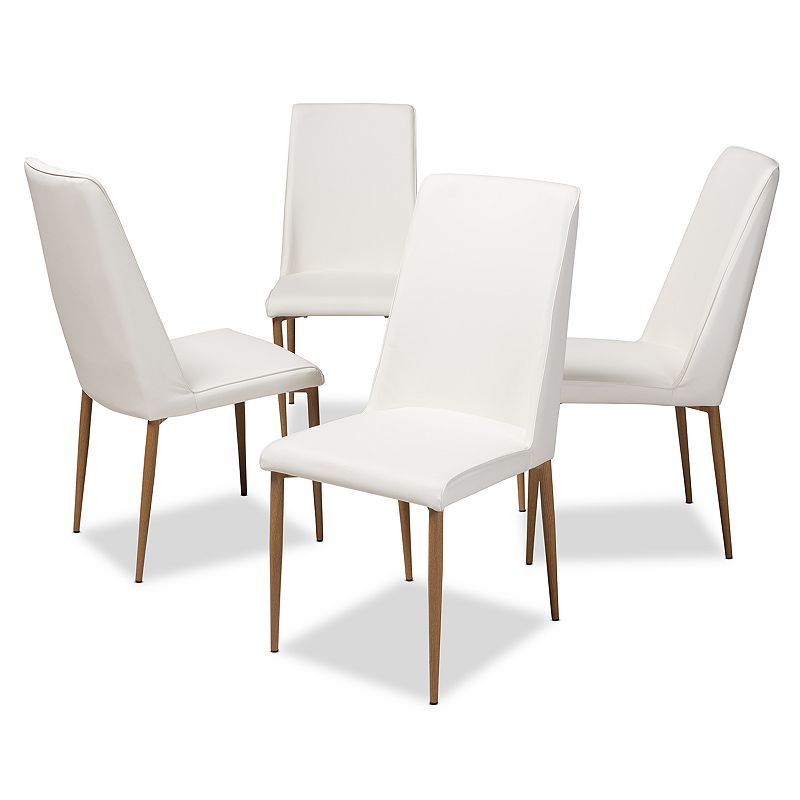 Baxton Studio Chandelle Dining Chair 4-piece Set, White