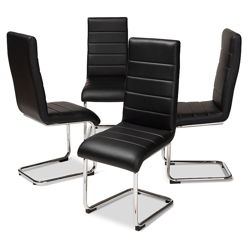Baxton Studio Marlys Dining Chair 4-piece Set, Black