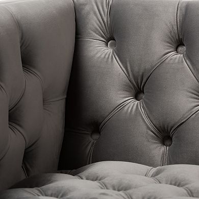 Baxton Studio Zanetta Dark Blue/Grey Chair
