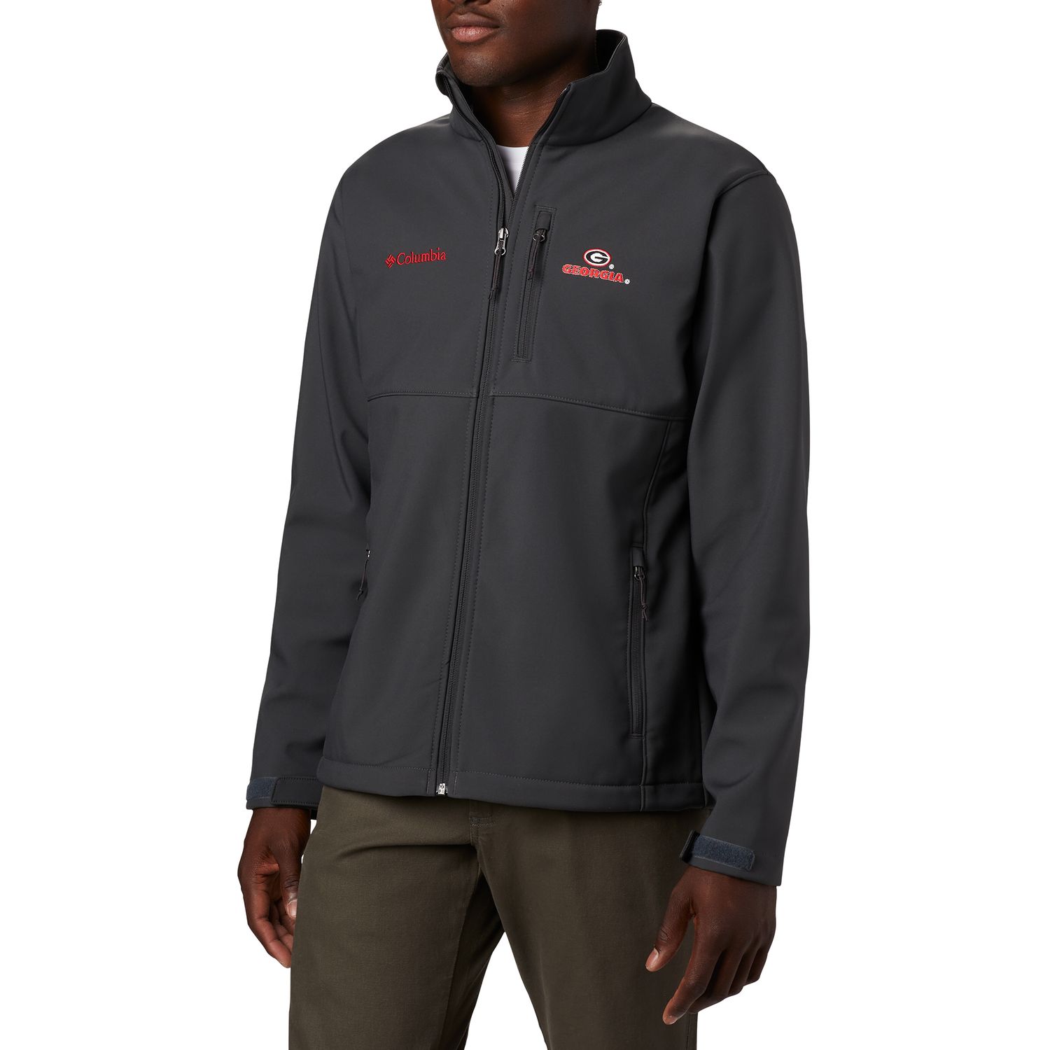 columbia men's georgia bulldogs grey ascender jacket