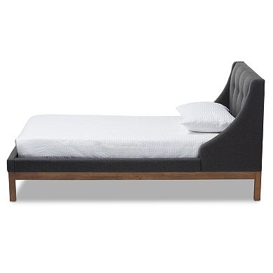 Baxton Studio Louvain Dark Grey Twin Bed