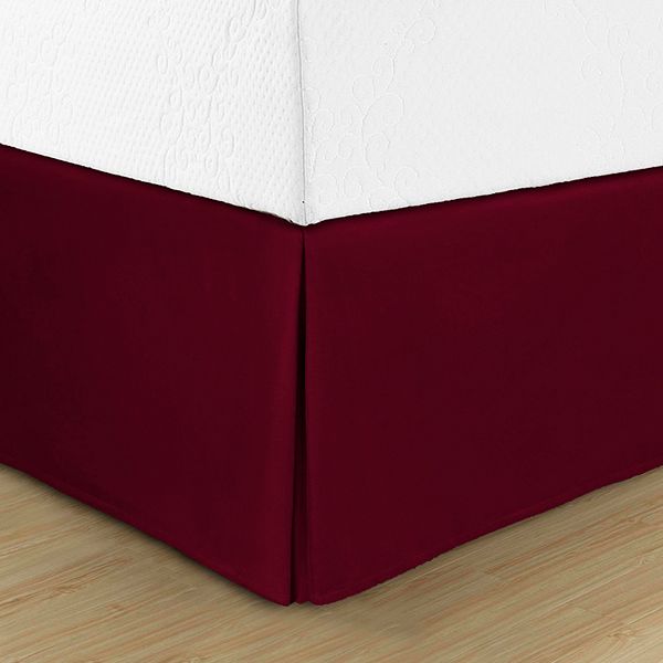 Swift Home Easy Fit Pleated Bedskirt - Burgundy (FULL)