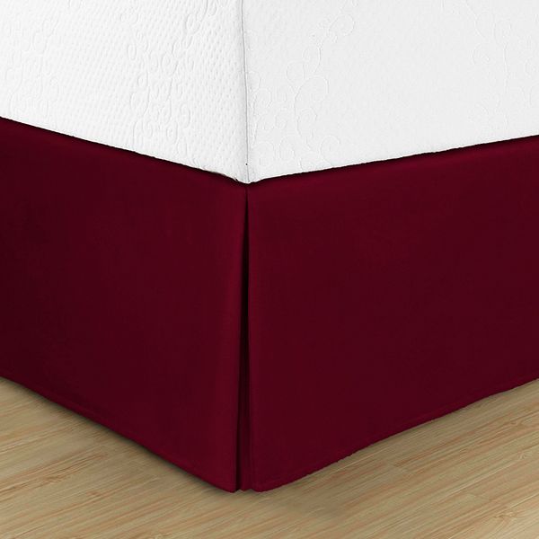 Swift Home Easy Fit Pleated Bedskirt - Burgundy (CAL KING)