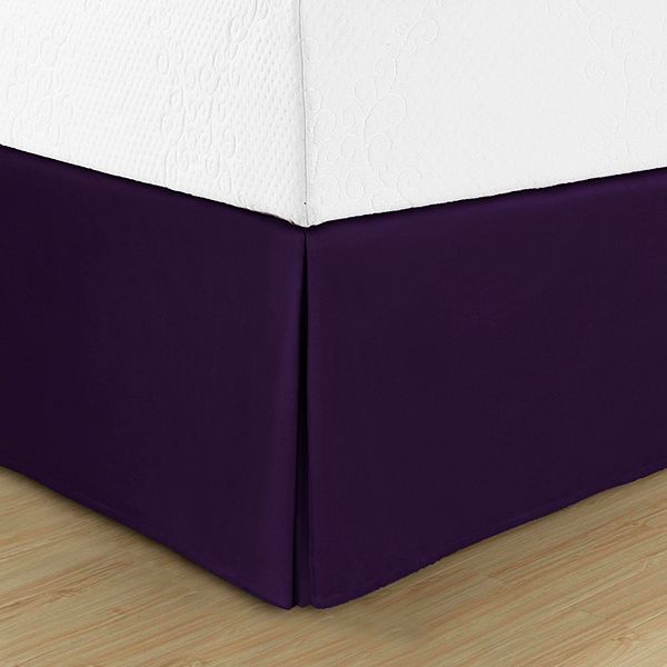 Swift Home Easy Fit Pleated Bedskirt - Eggplant (QUEEN)