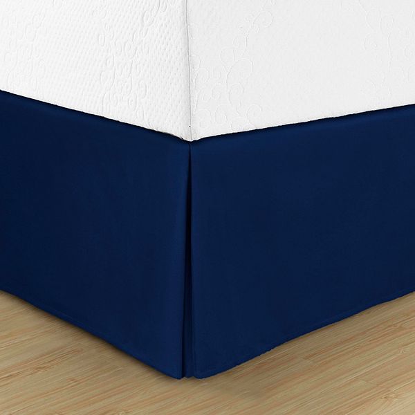 Swift Home Easy Fit Pleated Bedskirt - Navy (CAL KING)