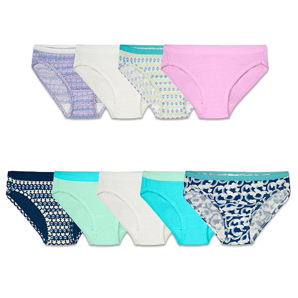 Girls 4-14 Fruit of the Loom® 9-pack Signature Super Soft Bikini Panties