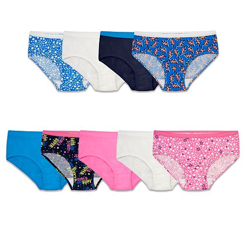 Girls 414 Fruit of the Loom® 9pack Signature Super Soft Hipster Panties