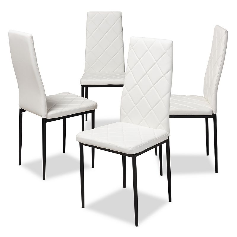 Set of 4 Blaise Modern and Contemporary Faux Leather Upholstered Dining Chairs White - Baxton Studio