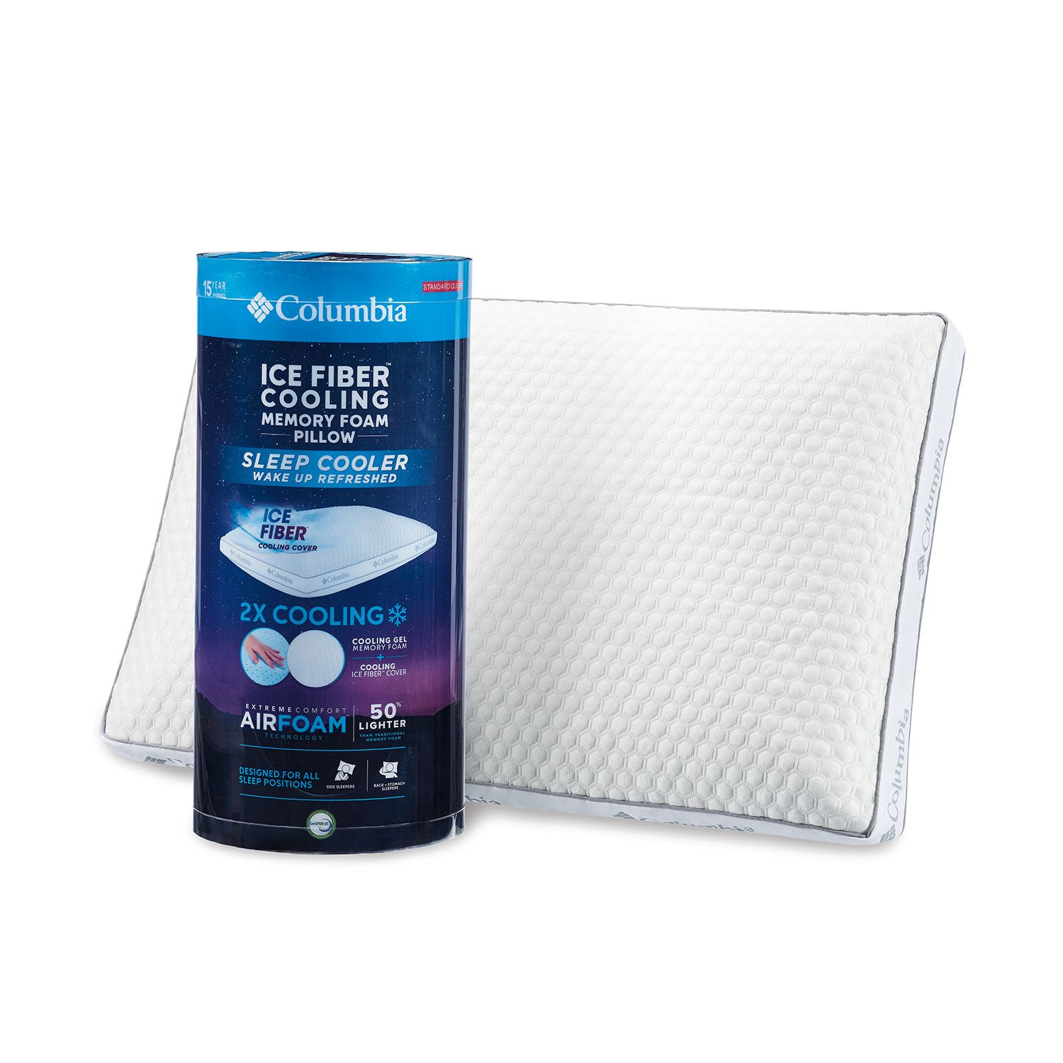 Columbia High Performance Extreme Cooling Memory Foam Pillow Standard/queen for sale online 