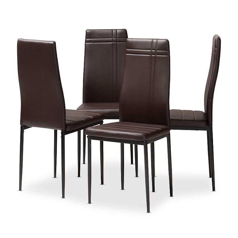 Baxton Studio Matiese Dining Chair 4-piece Set, Brown