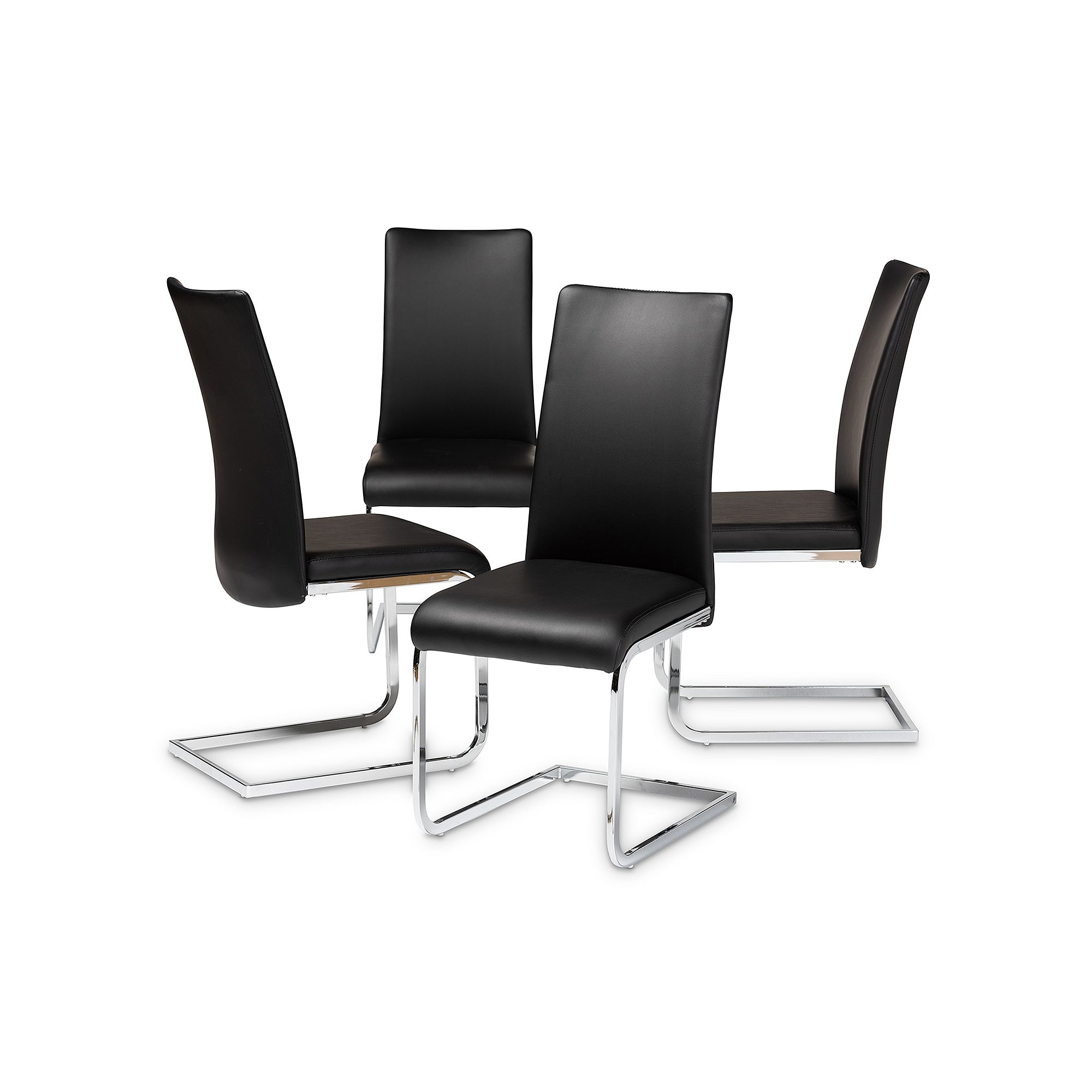 Baxton Studio Cyprien Dining Chair 4-piece Set, Black