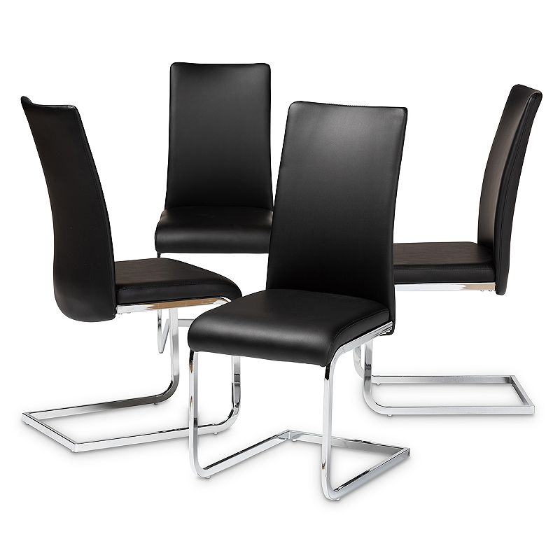 Baxton Studio Cyprien Dining Chair 4-piece Set, Black