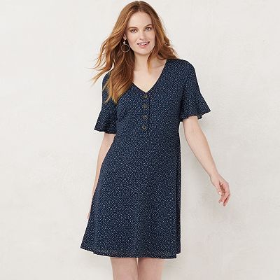 Women's LC Lauren Conrad Button Front Fit & Flare Dress