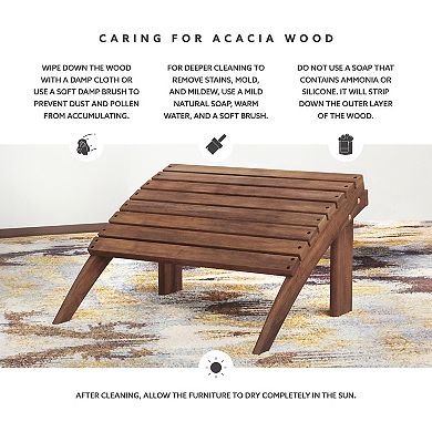 Linon Adirondack Indoor / Outdoor Patio Ottoman