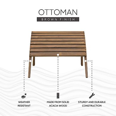 Linon Adirondack Indoor / Outdoor Patio Ottoman