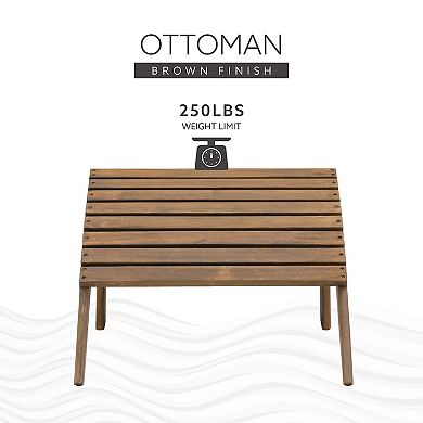 Linon Adirondack Indoor / Outdoor Patio Ottoman