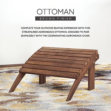 Linon Adirondack Indoor / Outdoor Patio Ottoman