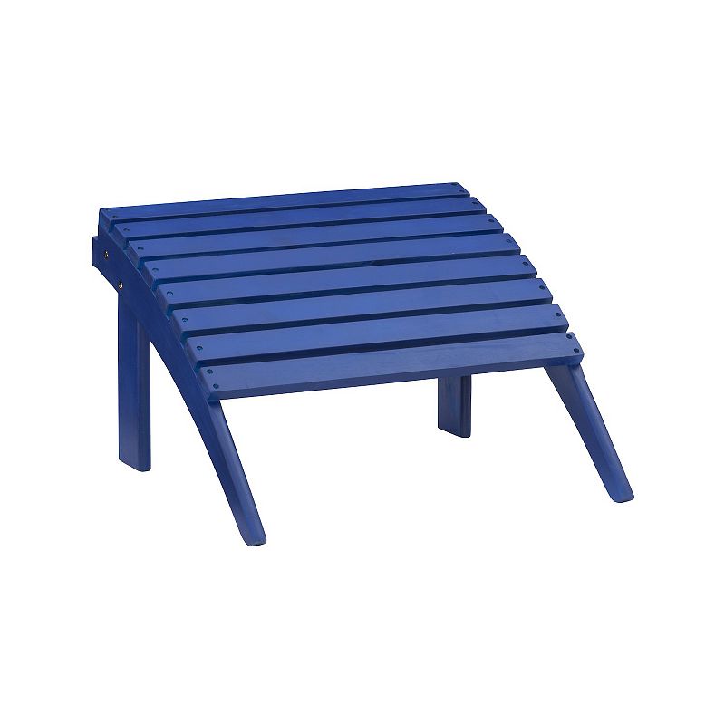 Linon Adirondack Indoor / Outdoor Patio Ottoman, Blue