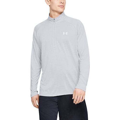 under armour training tech half zip warm up top in grey