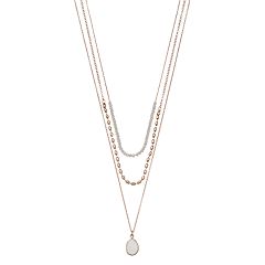 LC Lauren Conrad Filigree Leaf Y Necklace, Women's, Silver