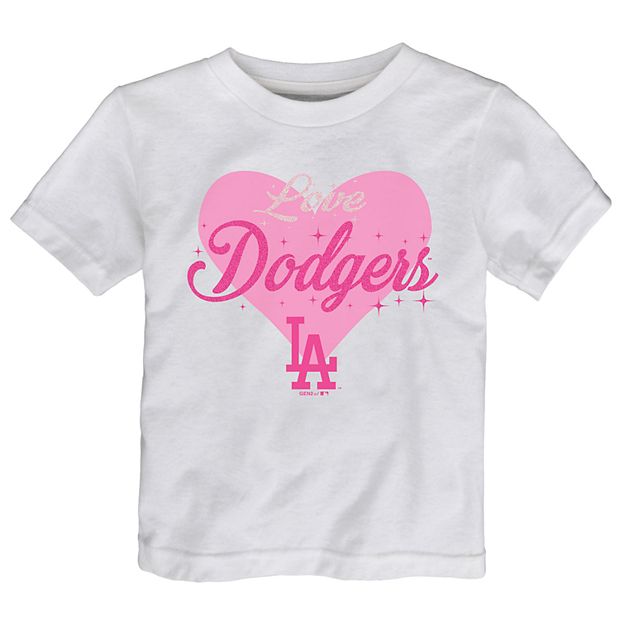 Girls Infant Pink Los Angeles Dodgers Heart Stars T-Shirt