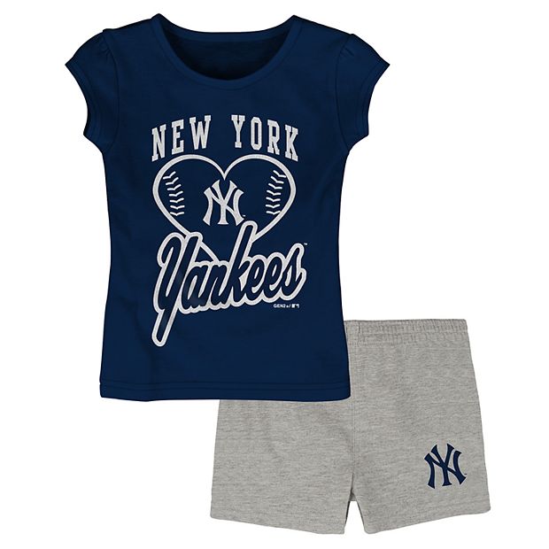 Toddler Girl New York Yankees Heart Stars Tee