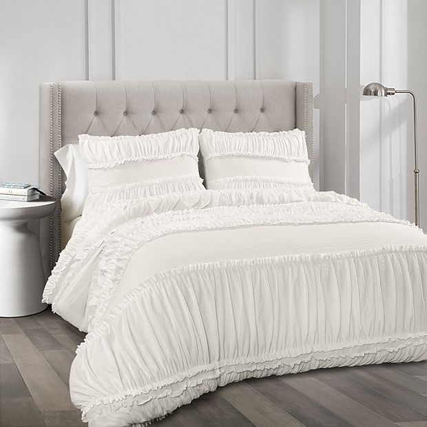 Lush Decor Reyna Ruffle Sheet Set - Queen - White