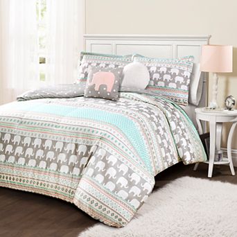 Lush Decor Elephant Stripe Comforter Set