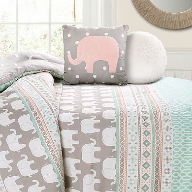 Lush Decor Elephant Stripe Comforter Set