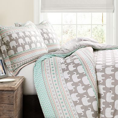 Lush Decor Elephant Stripe Comforter Set
