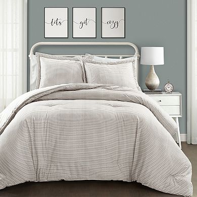 Lush Decor Farmhouse Stripe Comforter Set